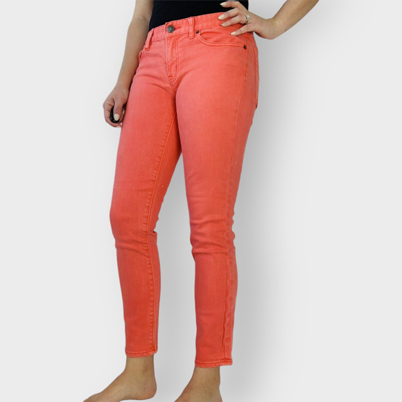 J.Crew Toothpick Jeans Stretch Skinny Coral Pink Casual Spring Size 28 Inseam 27 - Picture 10 of 10